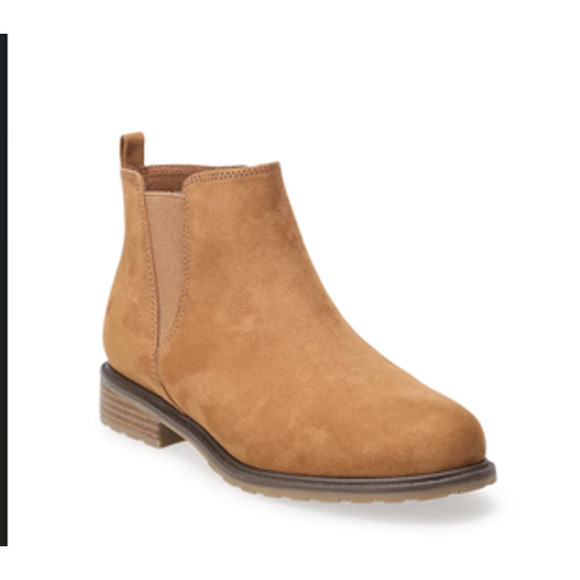 Sonoma Women's Boots elastic sides, slip on, Cognac, SIZE 8 - Picture 1 of 7